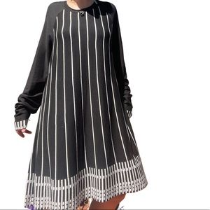 black dress with white stripe and trim design by darkwin